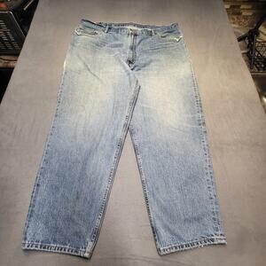 Levis 560 Jeans Mens 44x29 Blue Loose Fit Taper Leg Denim Distressed